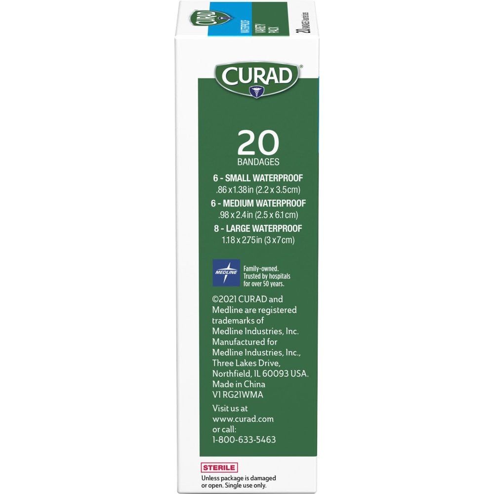 Curad Assorted Waterproof Transparent Bandages - 20/Box - Transparent - Polyurethane