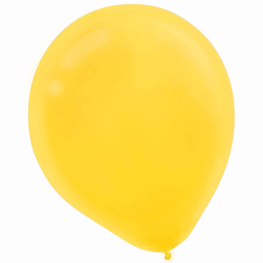 Amscan Latex Balloons, Sunshine Yellow, 12in, 15 Balloons Per Pack, Set Of 4 Packs