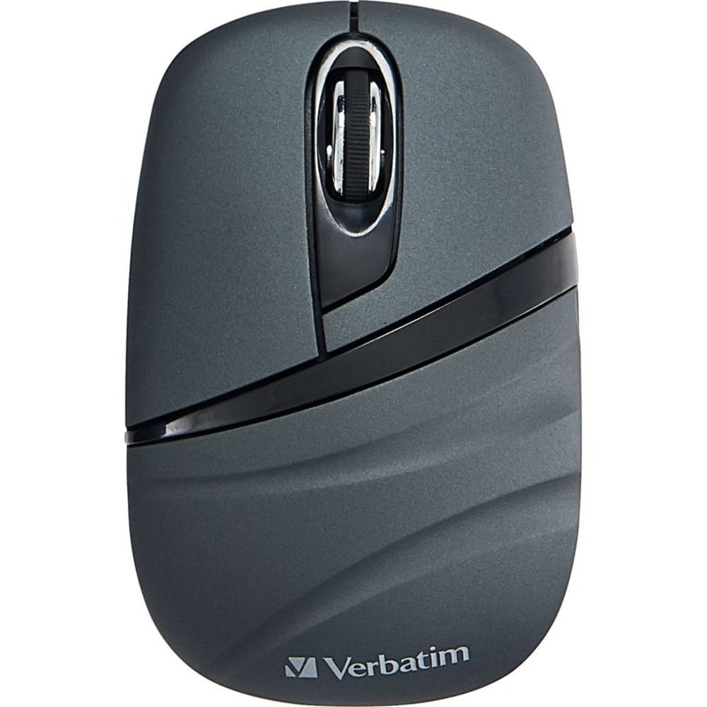 Verbatim Wireless Mini Travel Mouse, Commuter Series - Graphite - Optical - Radio Frequency - 2.40 GHz - Graphite - 1000 dpi - 3 Button(s)