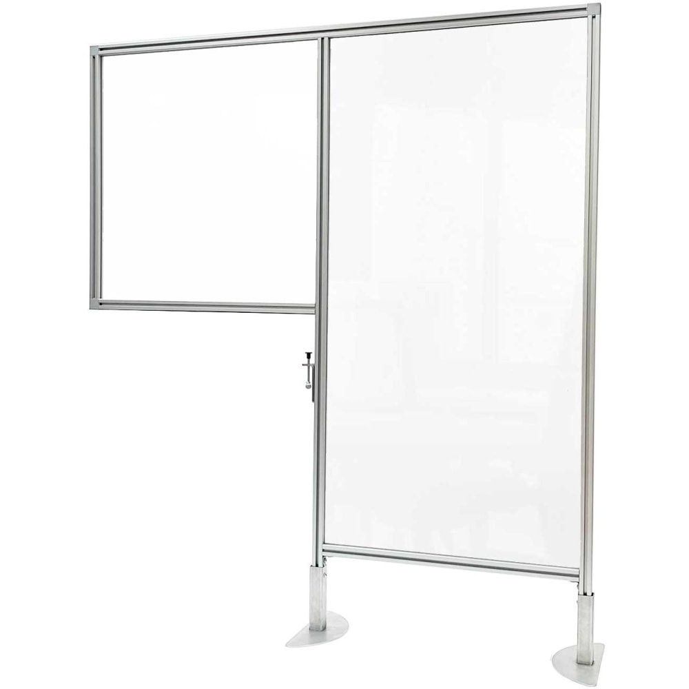 Ghent Aluminum Workstation Divider, 57inH x 47inW, Silver Frame, Clear