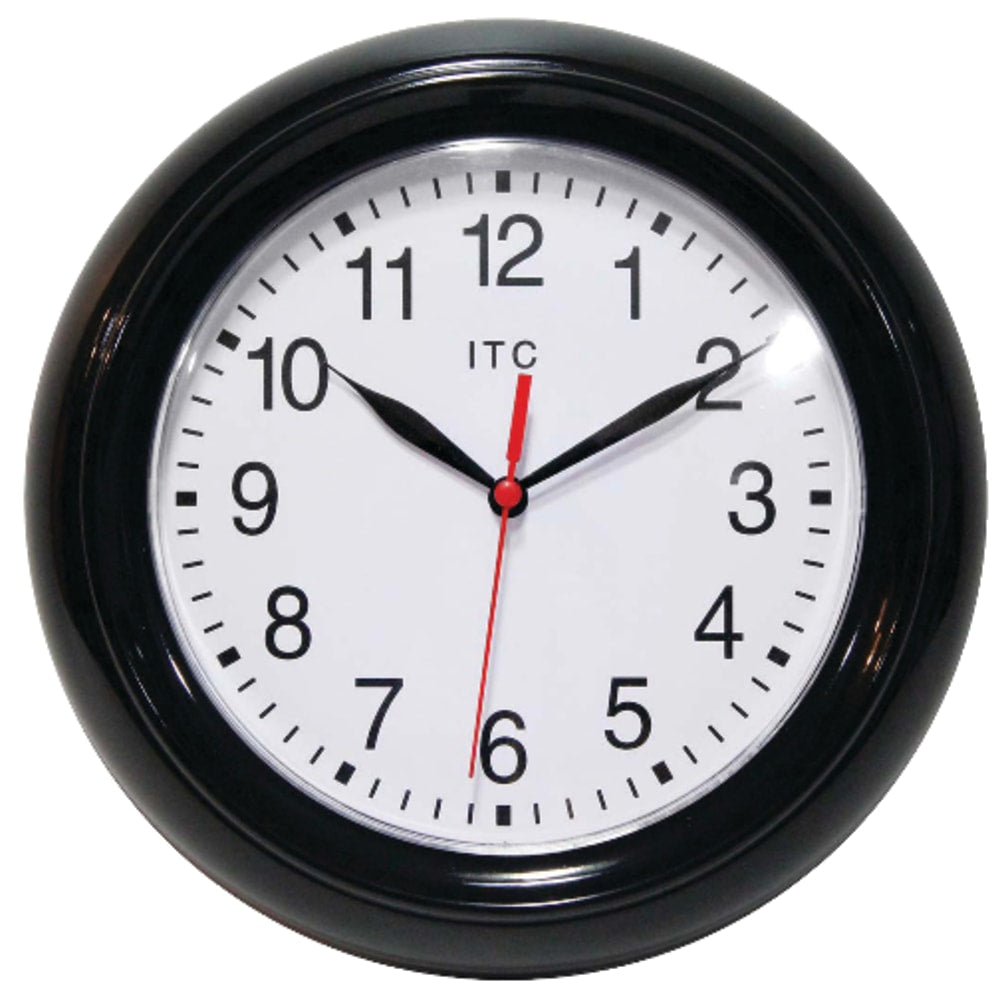 Infinity Instruments ITC Focus Wall Clock, 10in, Black