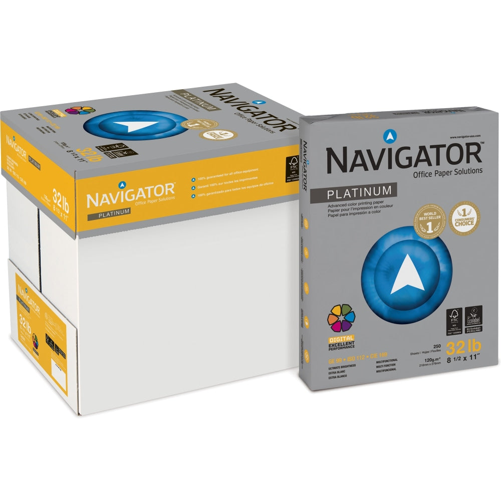 Navigator Platinum Office Multi-Use Printer & Copy Paper, Bright White, Letter (8.5in x 11in),, 2000 Sheets Per Case, 32 Lb, 99 Brightness