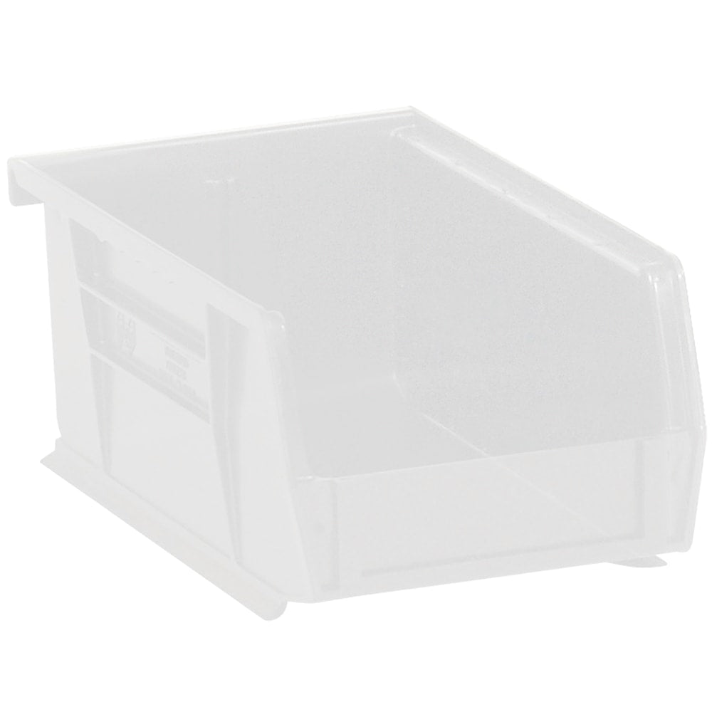 Partners Brand Plastic Stack & Hang Bin Boxes, Small Size, 7 3/8in x 4 1/8in x 3in, Clear, Pack Of 24