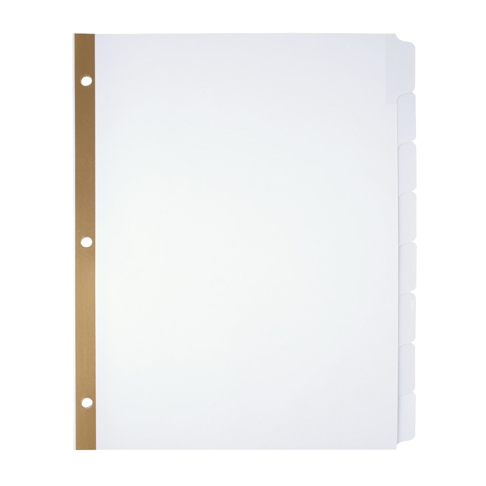 Office Depot Brand Erasable Big Tab Dividers, 8-Tab, White