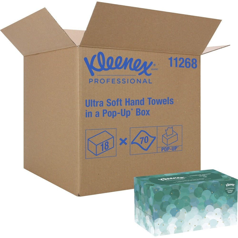 Kleenex Ultra-Soft 1-Ply Paper Towels In Pop-Up Box, 70 Paper Sheets Per Pack, Case Of 18 Packs