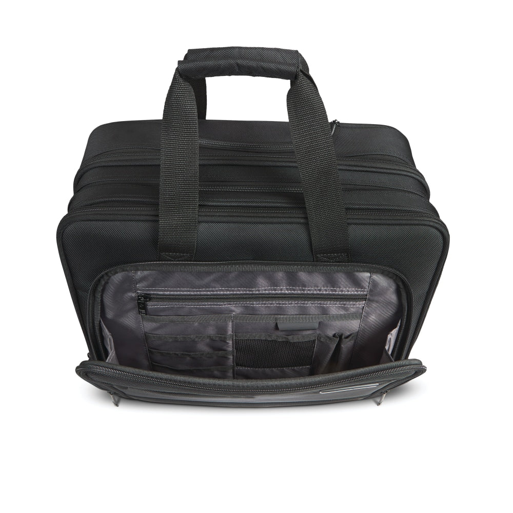 Samsonite Classic 2-Wheeled Polyester Business Case With 15.6in Laptop Pocket, 9-1/16inH x 16-9/16inW x 13-3/8inD, Black