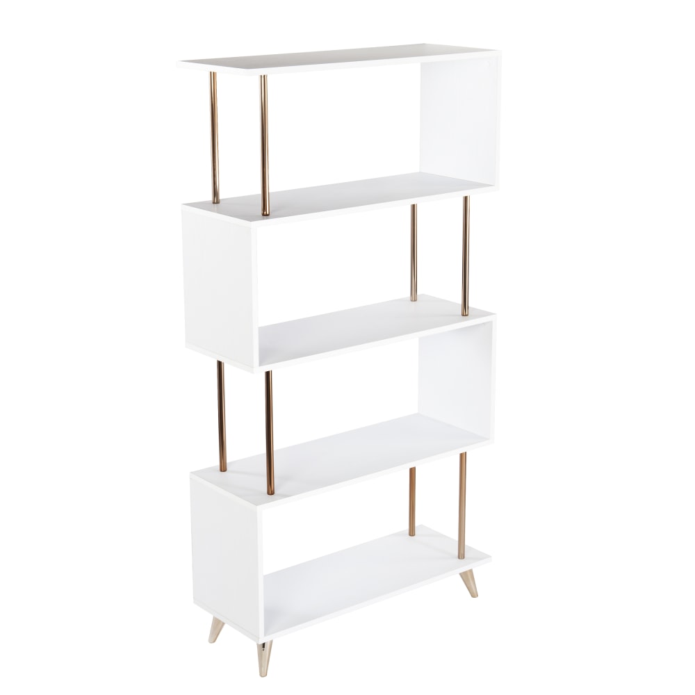 SEI Furniture Beckerman 61inH 4-Shelf Etagere, White/Champagne