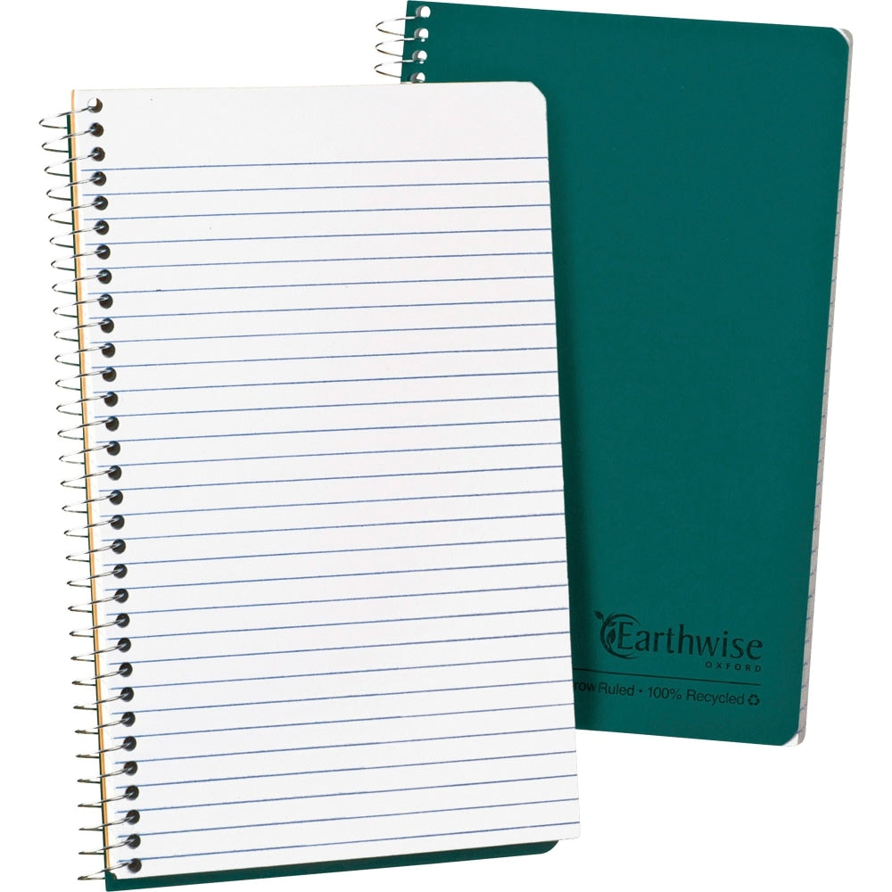 Ampad Oxford Wirebound Notebook, 5in x 8in, 80 Sheets, 100% Recycled, Green