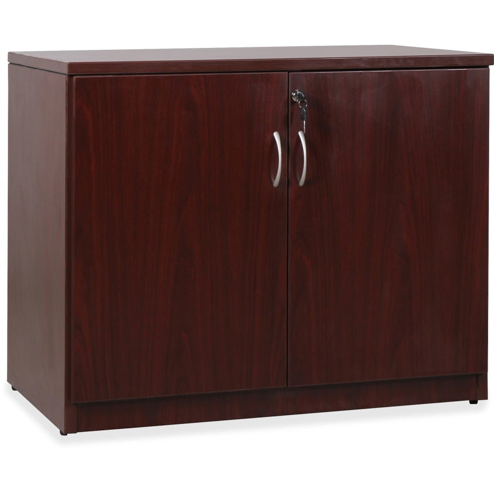 Lorell Essentials 36inW Storage Cabinet, Mahogany