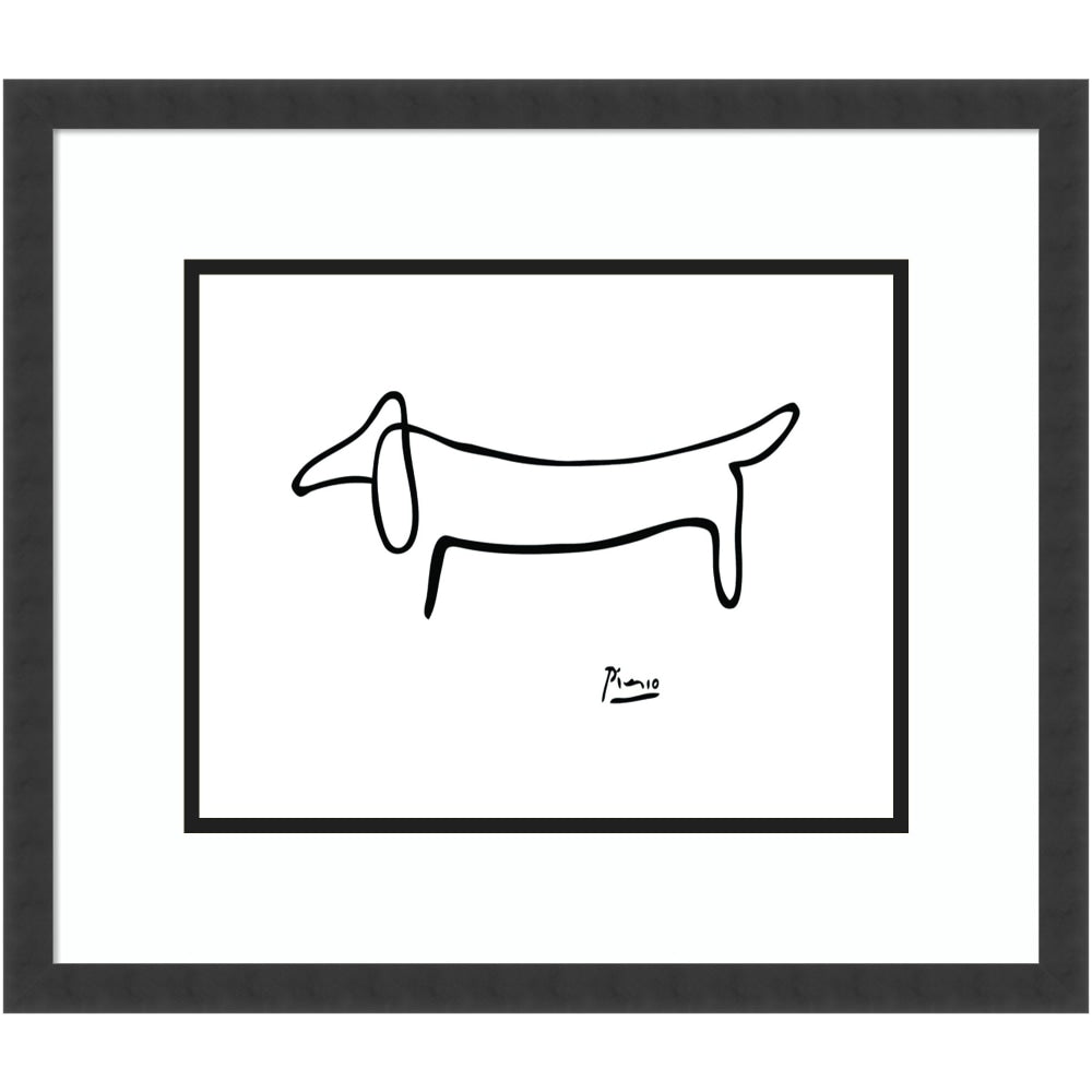 Amanti Art Le Chien (The Dog) by Pablo Picasso Wood Framed Wall Art Print, 22inW x 19inH, Black