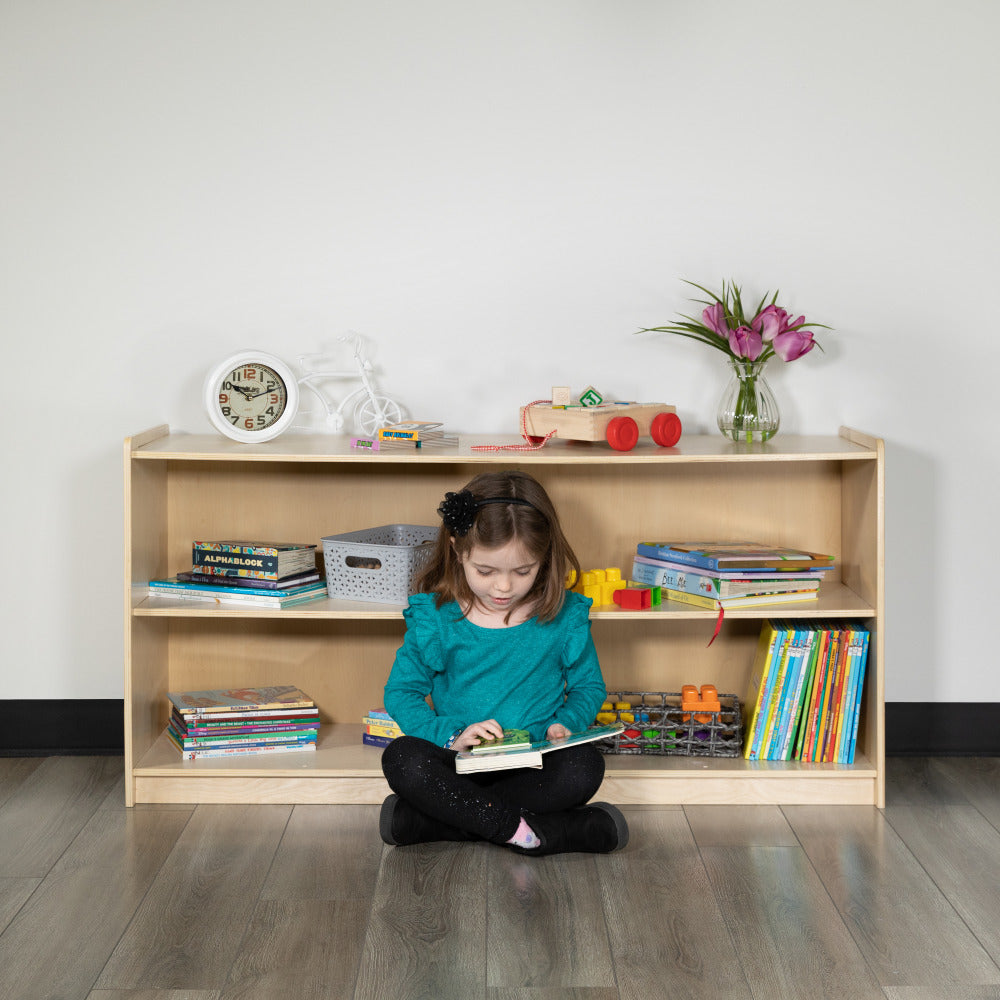 Flash Furniture Wooden School Classroom Storage Cabinet, 24inH x 48inW x 15inD, Natural