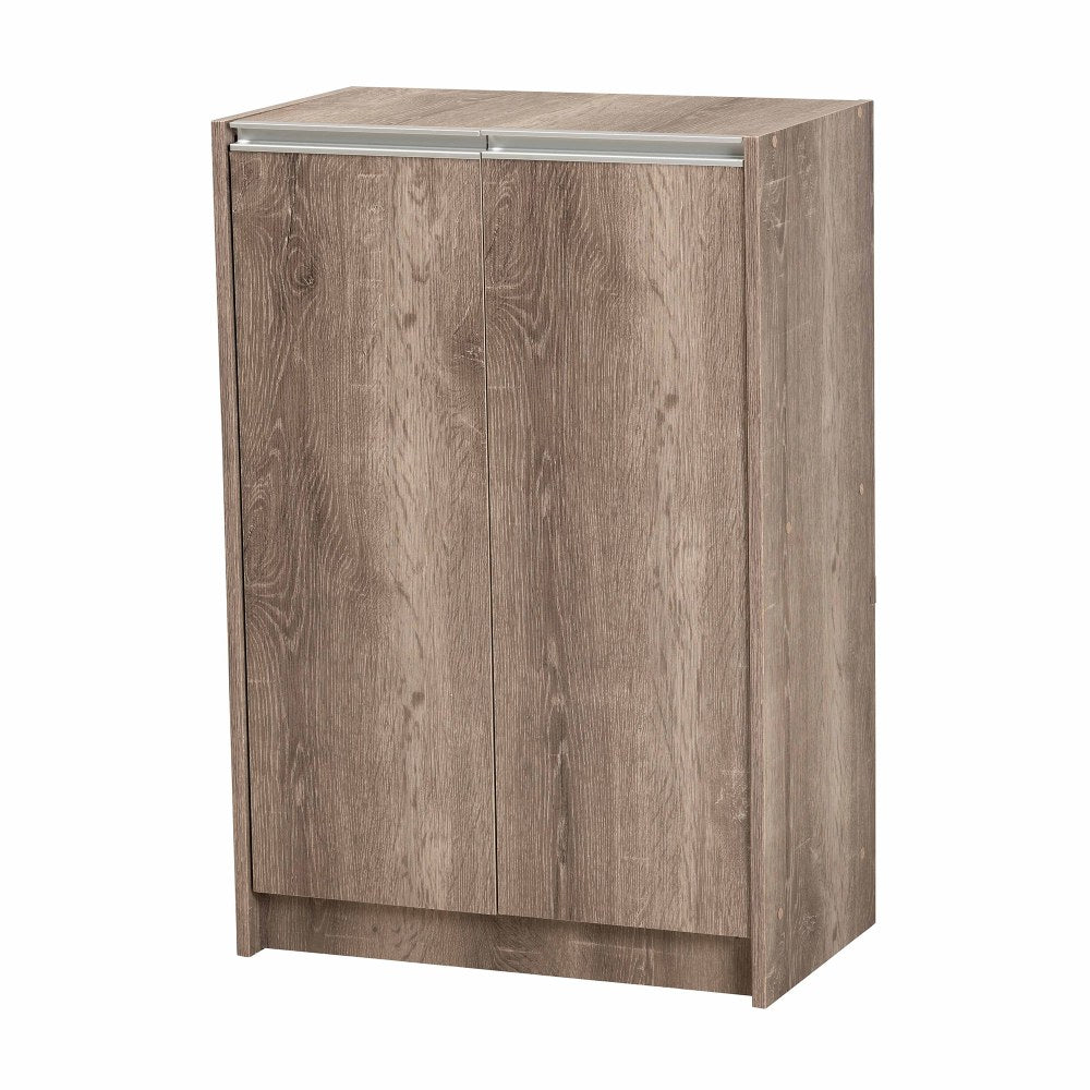 Baxton Studio Modern And Contemporary 36inH 2-Door Shoe Storage Cabinet, Weathered Oak