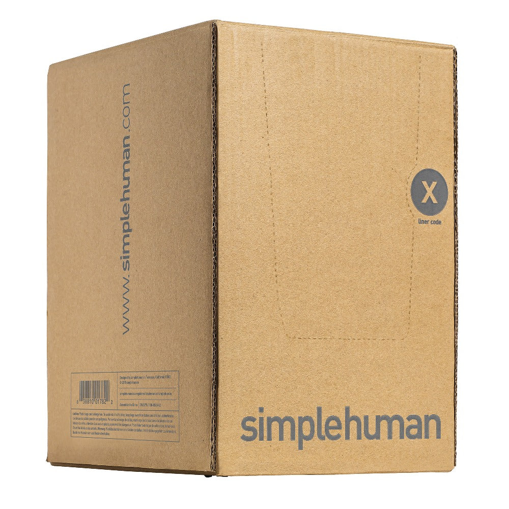 simplehuman Custom-Fit 1.18-mil Can Liners, Code X, 21,Gal/80L , White, Bulk Pack Of 200