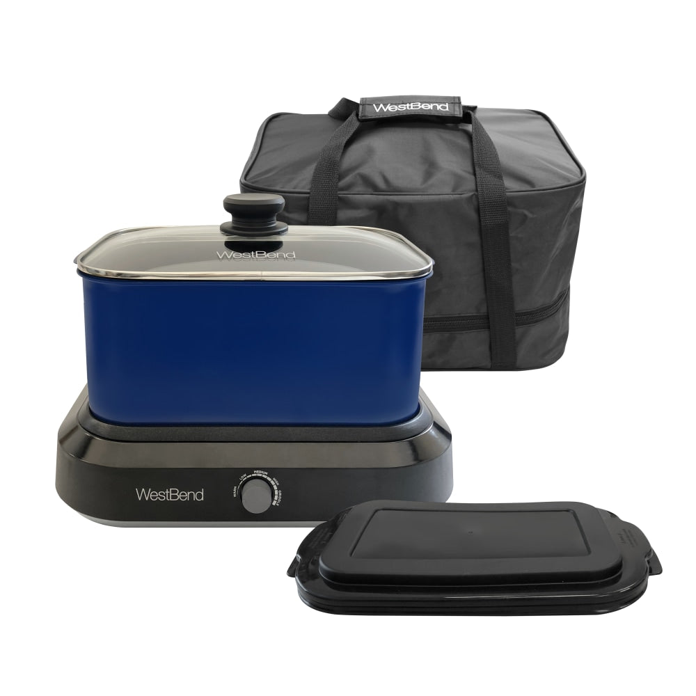 West Bend 6-Quart Oblong Slow Cooker, Blue