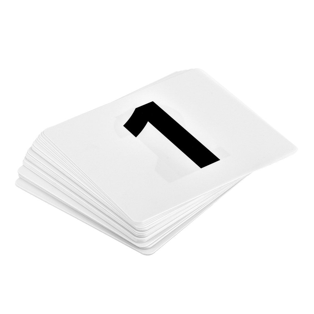 Alpine Double-Sided Table Numbers, 1-50, 3-3/4in x 4in, Black/White, Pack Of 250 Numbers