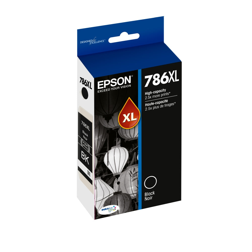 Epson 786XL DuraBrite Black High Yield Ink Cartridge, T786XL120-S