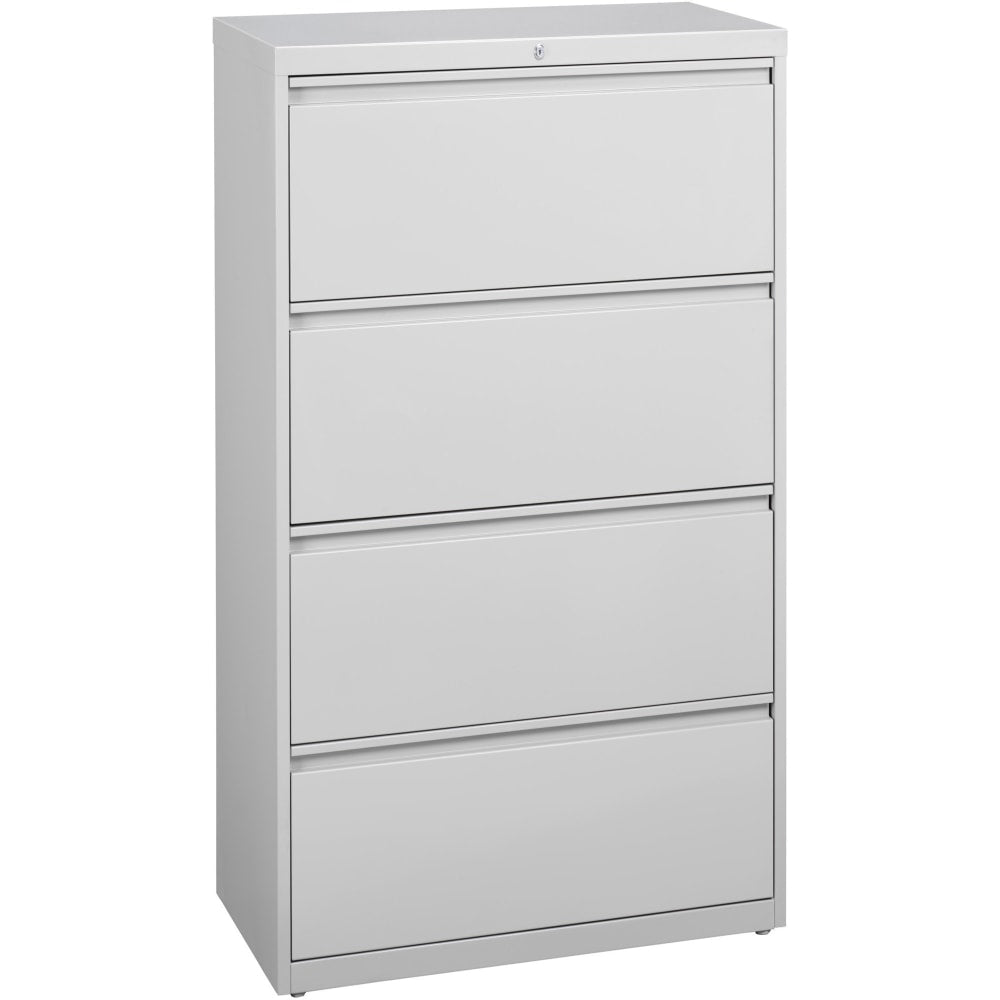 Lorell Fortress 36inW x 18-5/8inD Lateral 4-Drawer File Cabinet, Light Gray