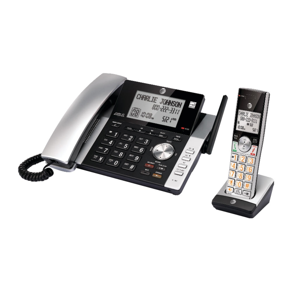 AT&T DECT 6.0 Expandable Corded/Cordless Phone System With Digital Answering System, CL84115