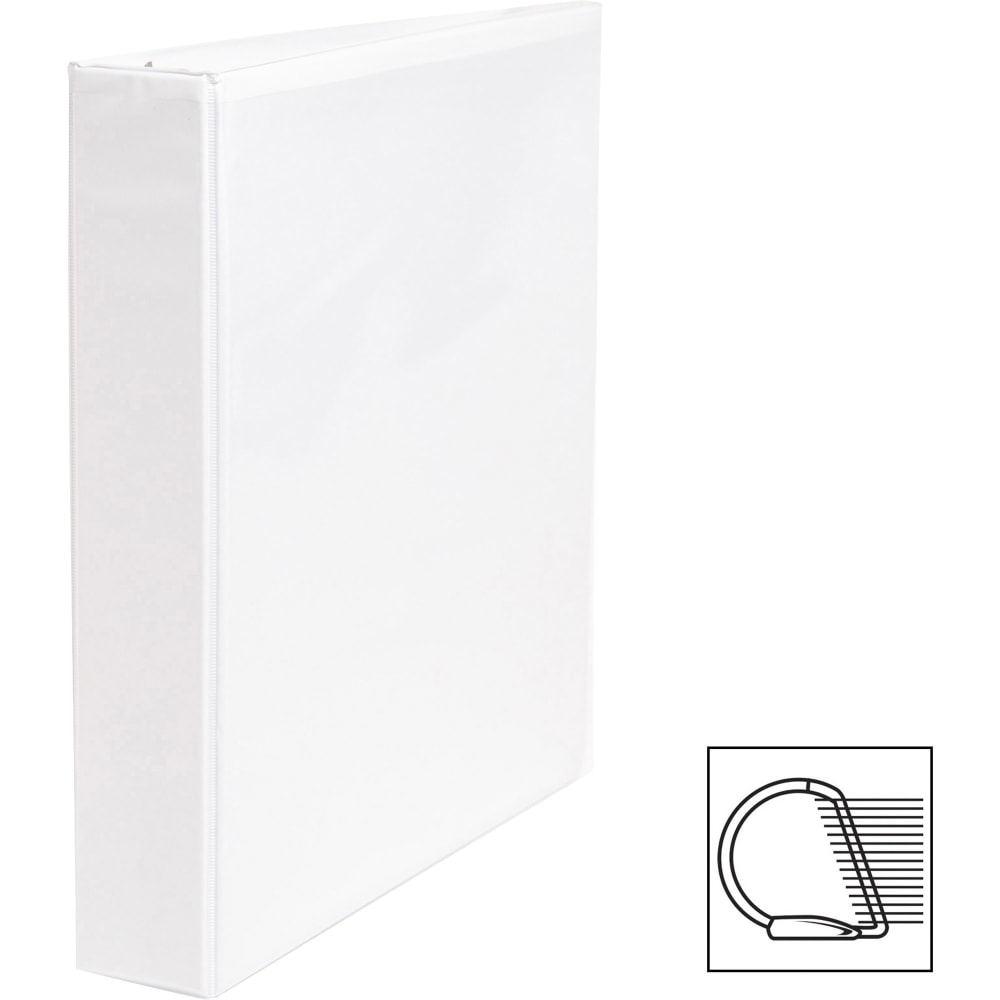 Business Source Basic D-Ring White View Binders, 1 1/2in Ring, 8 1/2in x 11in, White