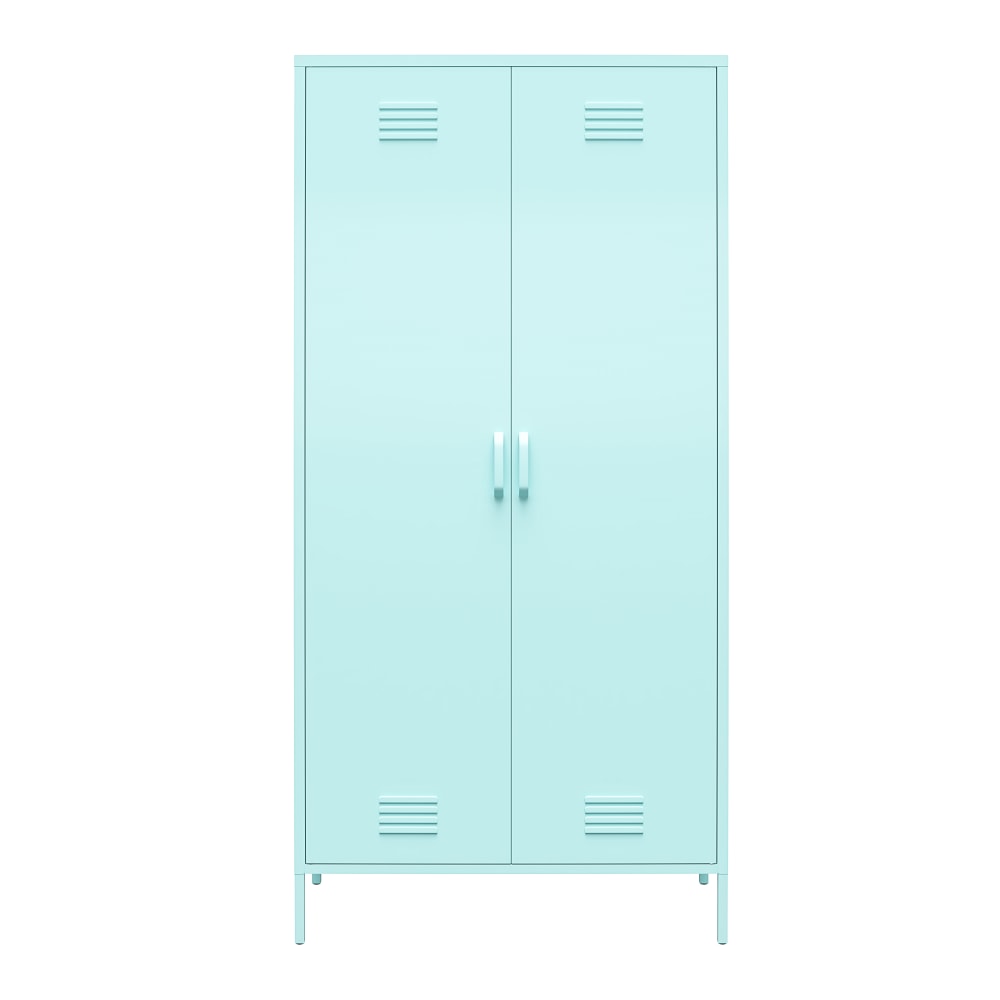 Ameriwood Home Cache Tall 2-Door Metal Locker Cabinet, 72-7/8inH x 35-7/16inW x 15-3/4inD, Mint