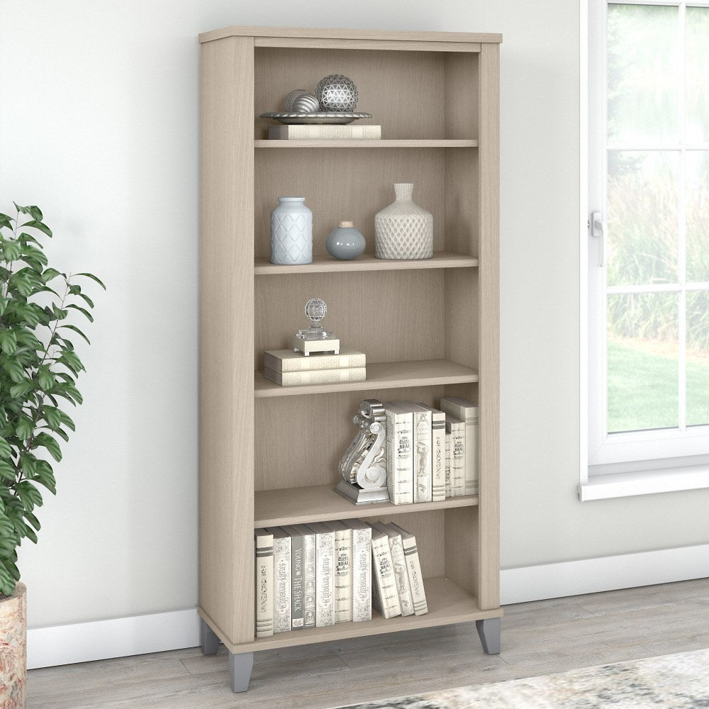 Bush Business Furniture Somerset 66inH 5-Shelf Bookcase, Sand Oak, Standard Delivery