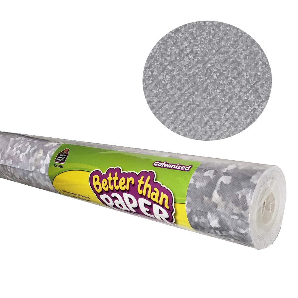 Teacher Created Resources Better Than Paper Bulletin Board Paper Rolls, 4ft x 12ft, Galvanized Metal, Pack Of 4 Rolls