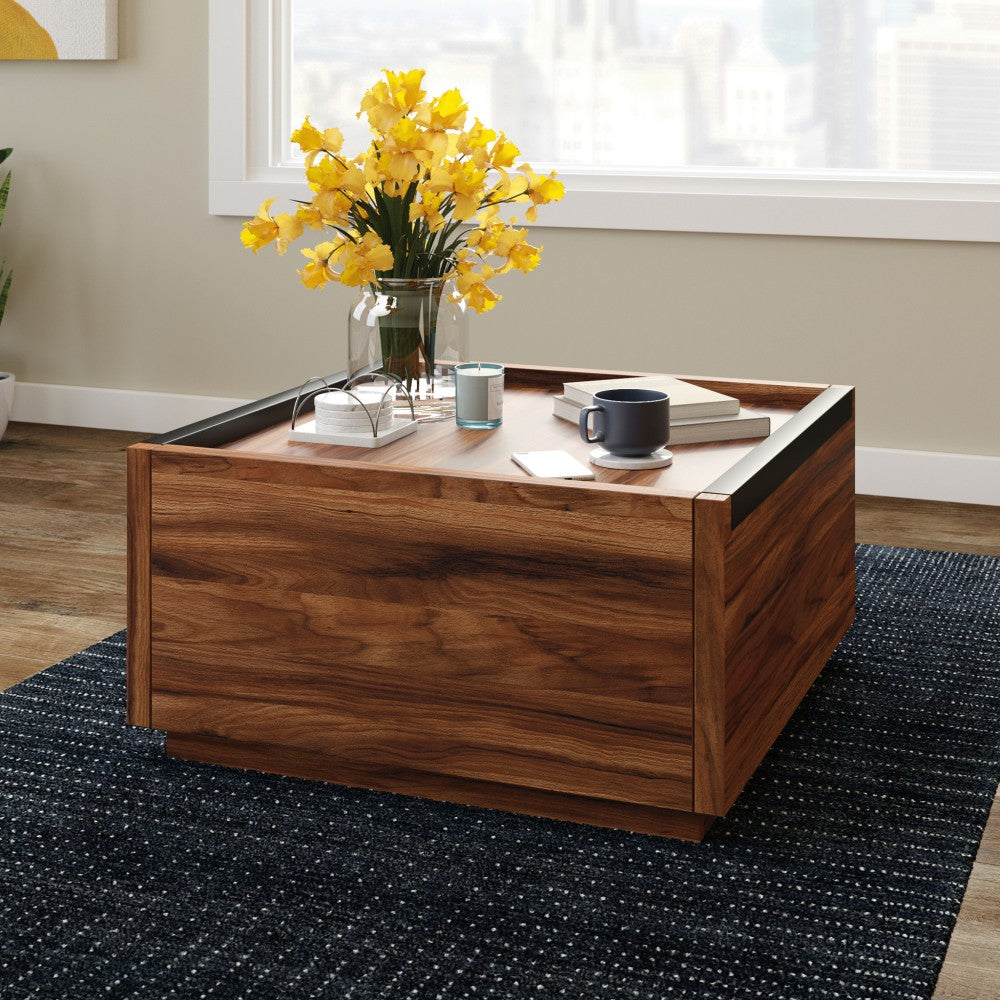 Sauder Manhattan Gate Square Coffee Table, 16inH x 31inW x 31inD, Blaze Acacia