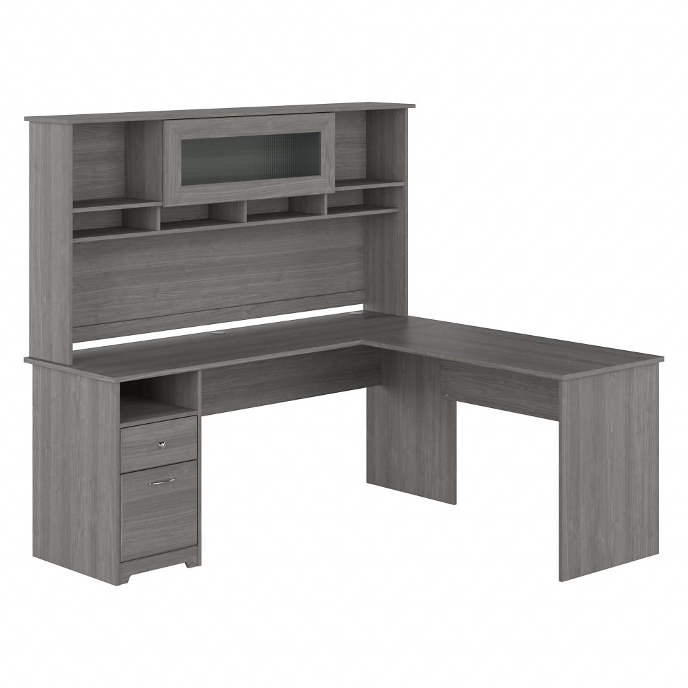 Bush Business Furniture Cabot 72inW L-Shaped Corner Desk With Hutch And Drawers, Modern Gray, Standard Delivery