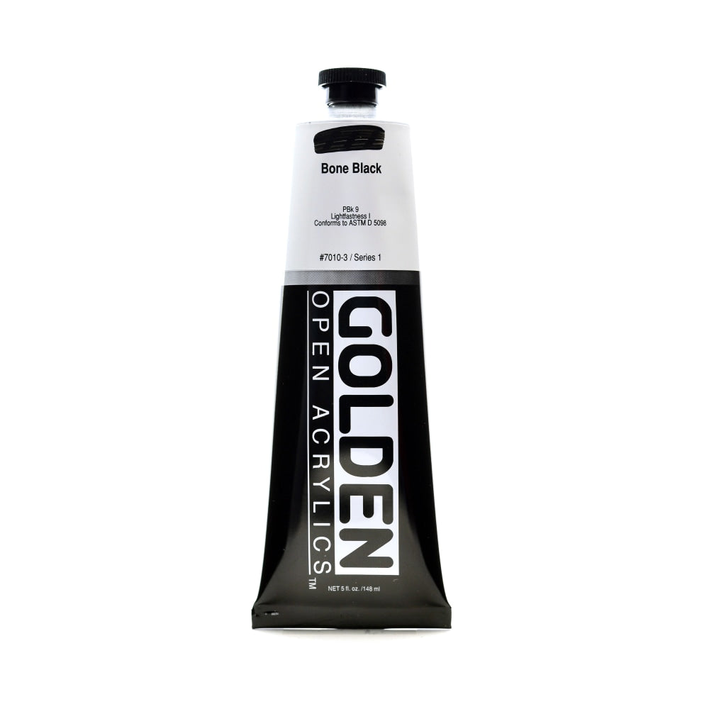 Golden OPEN Acrylic Paint, 5 Oz Tube, Bone Black