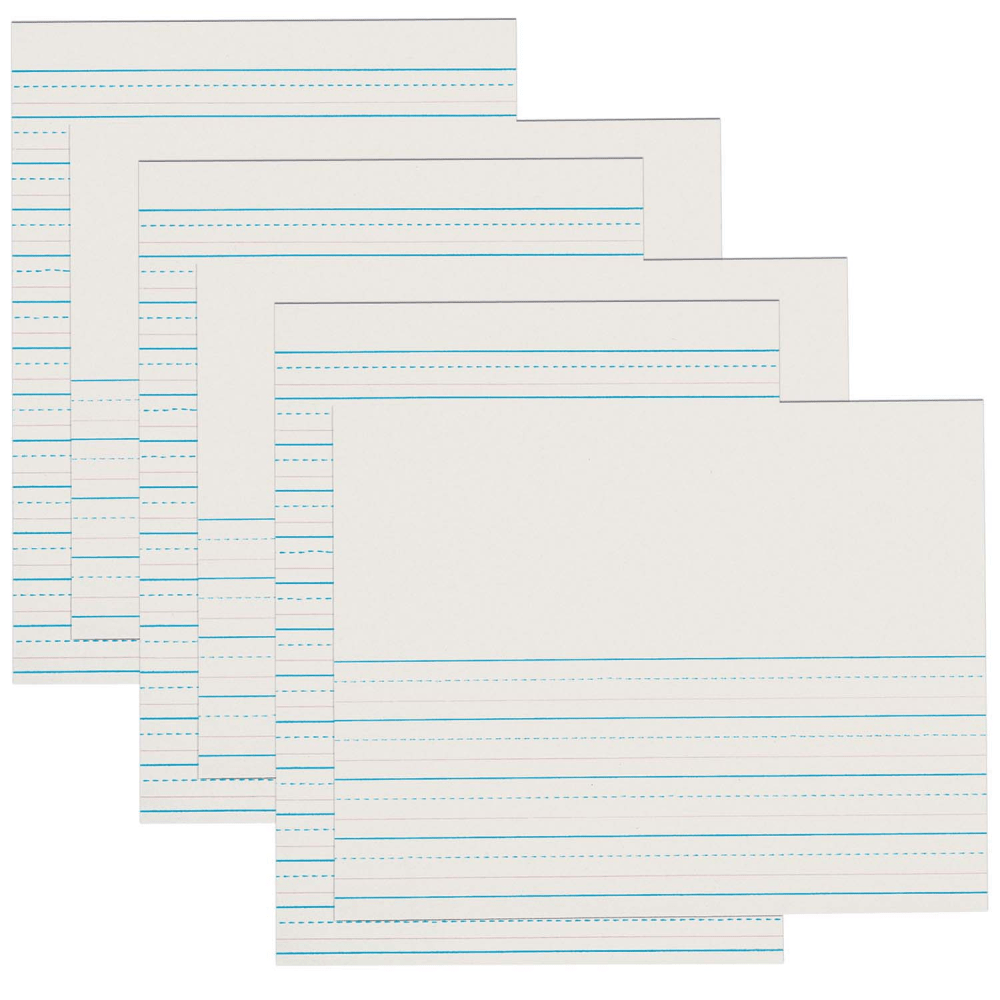 Pacon Newsprint Handwriting Paper, Skip-A-Line, 8-1/2in x 11in, White, Grades 2-3, 500 Sheets Per Pack, Set Of 3 Packs