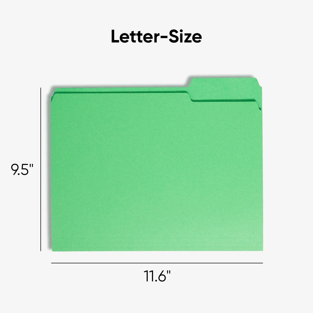 Smead Color File Folders, Letter Size, 1/3 Cut, Green, Box Of 100