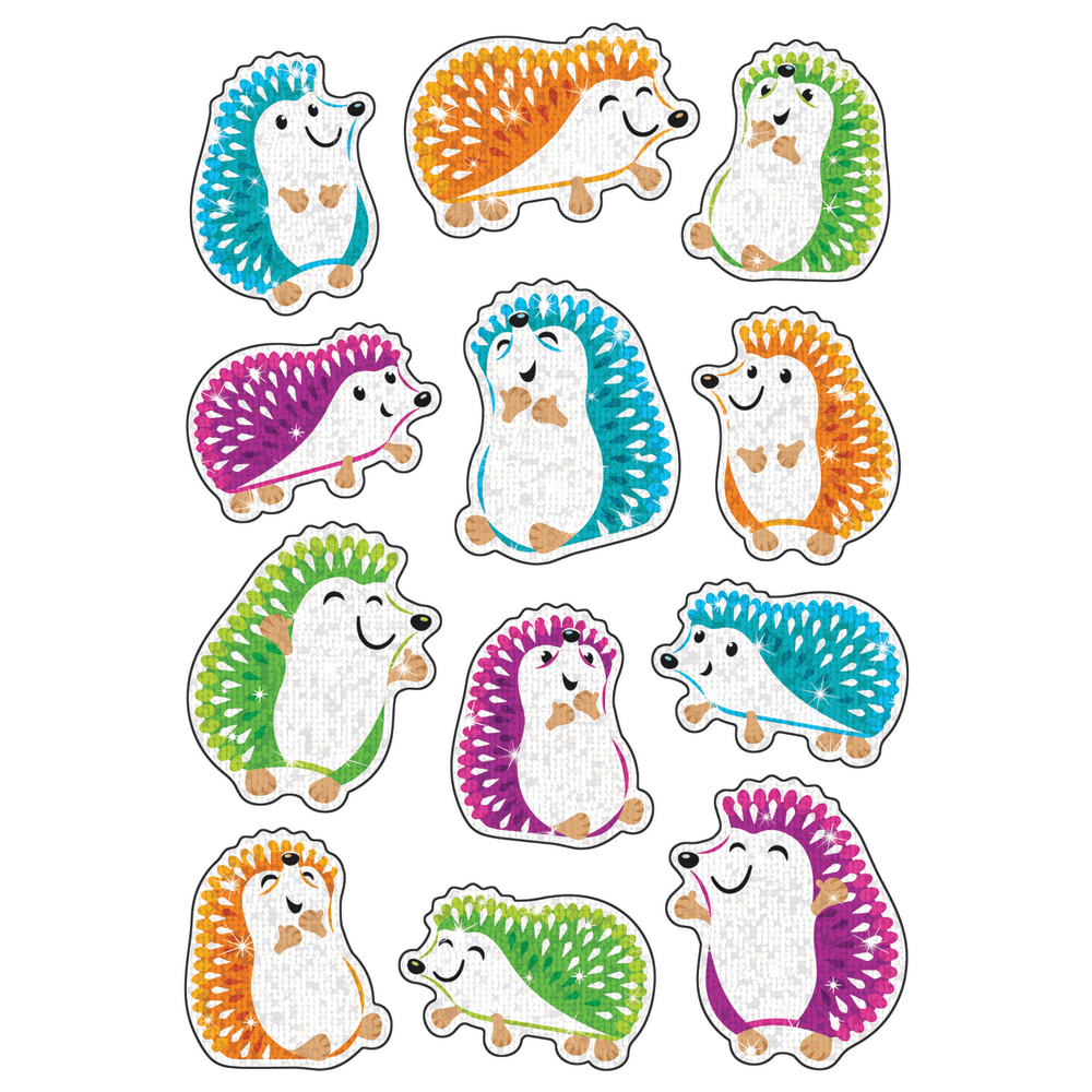 Trend Colorful Hedgehog Sparkle Stickers, 24 Stickers Per Pack, Case Of 6 Packs