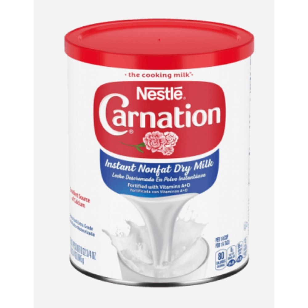 Carnation Instant Nonfat Dry Milk, Unsweetened Milk Powder, 22.75 Oz Canister, Box of 4 Canisters