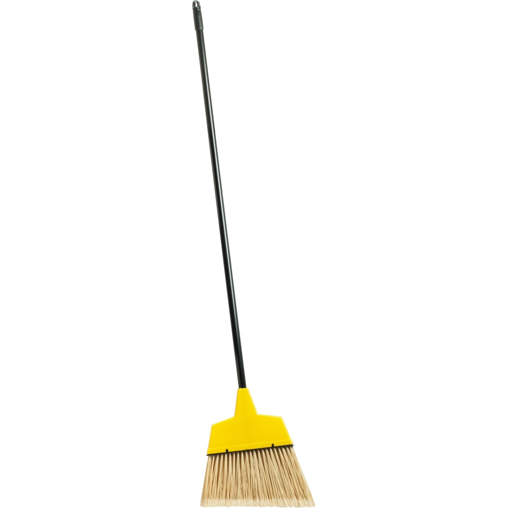 Genuine Joe High-Performance Angled Broom, 12in, Yellow