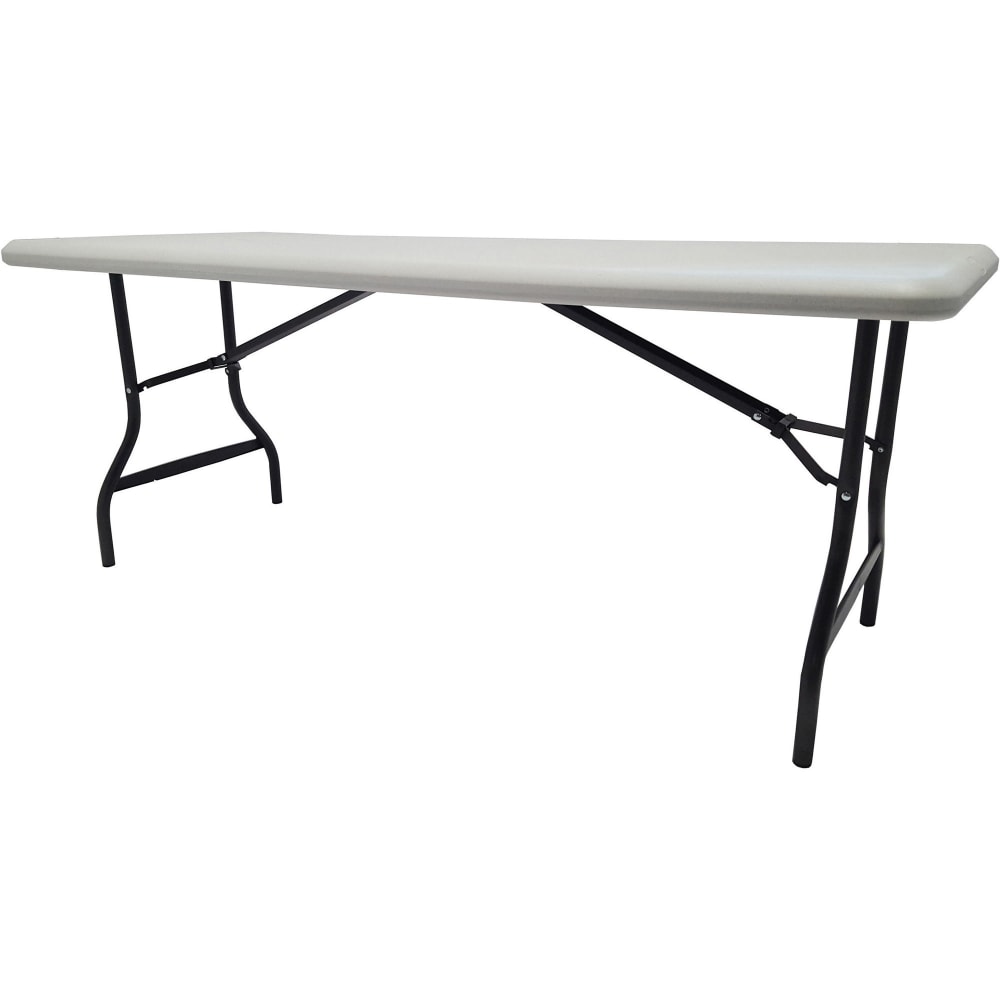 Iceberg IndestrucTable TOO 1200 Series Folding Table - For - Table TopRectangle Top - 72in Table Top Length x 30in Table Top Width x 1in Table Top Thickness - 29in Height - Platinum, Powder Coated - Polyethylene, Steel - 1 Each