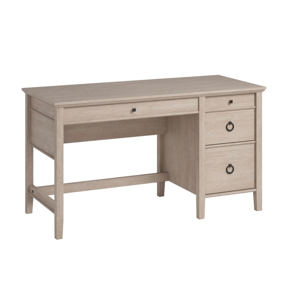 Sauder East Adara 54inW Single-Pedestal Computer Desk With File Drawer, Cascade Oak