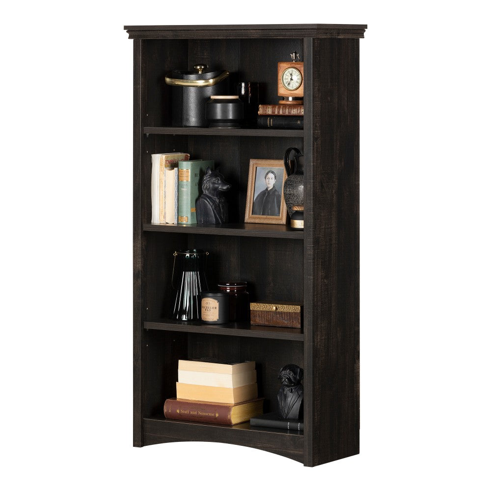 South Shore Gascony 57-3/4inH 4-Shelf Bookcase, Rubbed Black