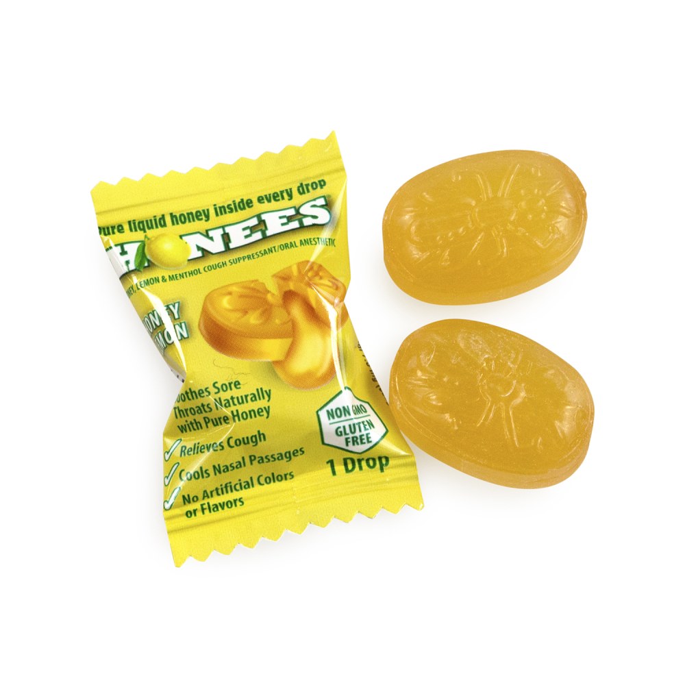 Honees Cough Drops, Honey Lemon, 20 Per Pouch, Case Of 6 Pouches