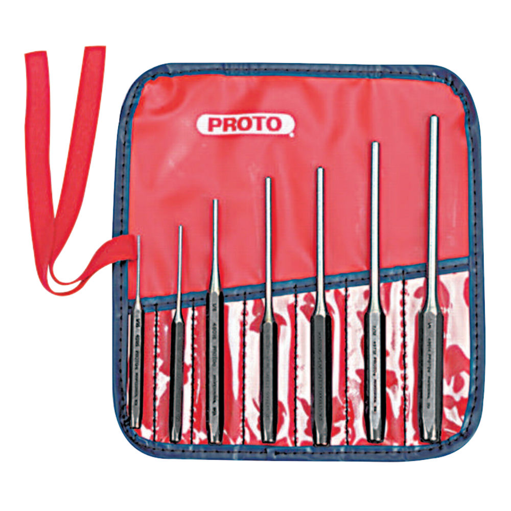 PROTO 7-Piece Roll Pin Punch Set, 1/16in to 1/4in