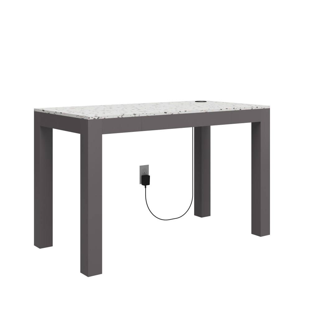 Ameriwood Home Astor 48inW Computer Desk With Wireless Charger, Gray