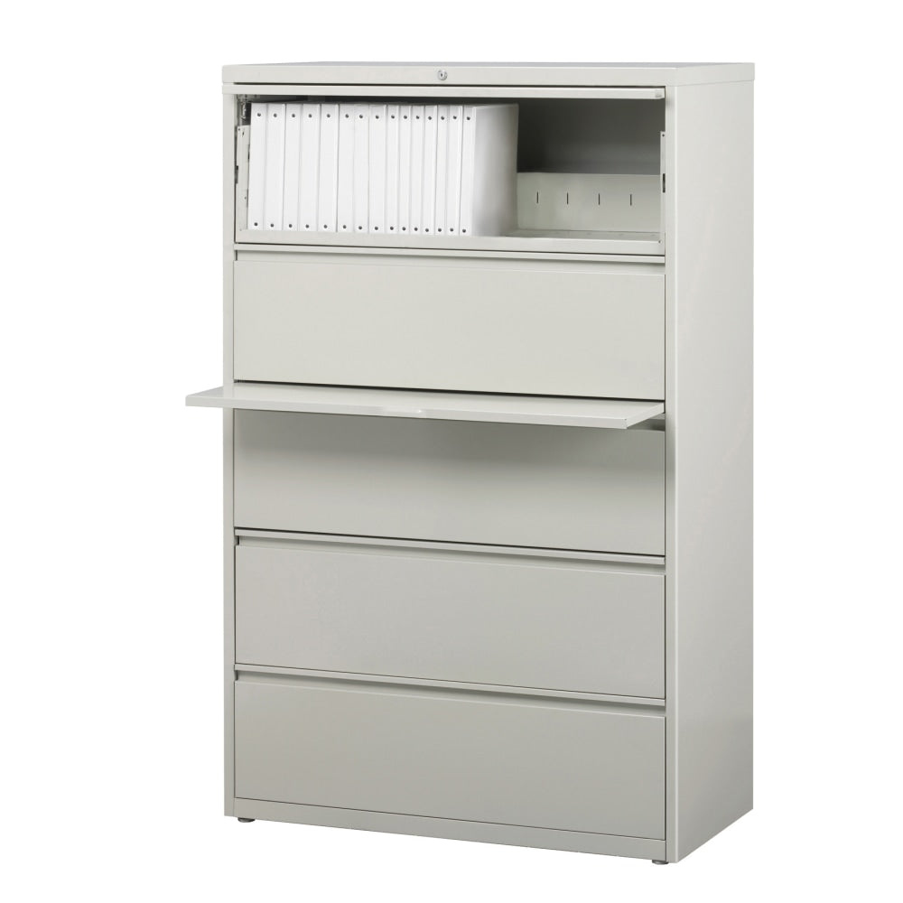 WorkPro 36inW x 18-5/8inD Lateral 5-Drawer File Cabinet, Light Gray