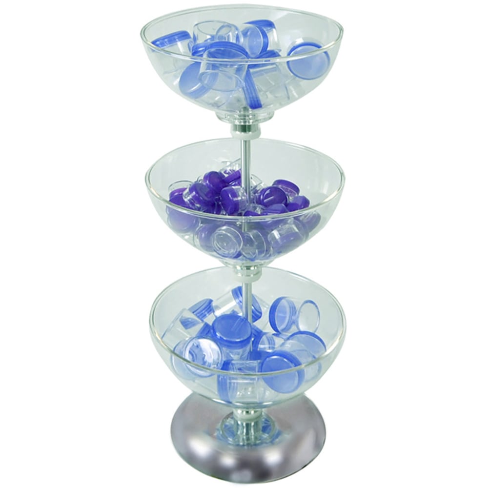 Azar Displays 3-Tier Bowl Display, 25-1/2inH x 10inW x 10inD, Clear