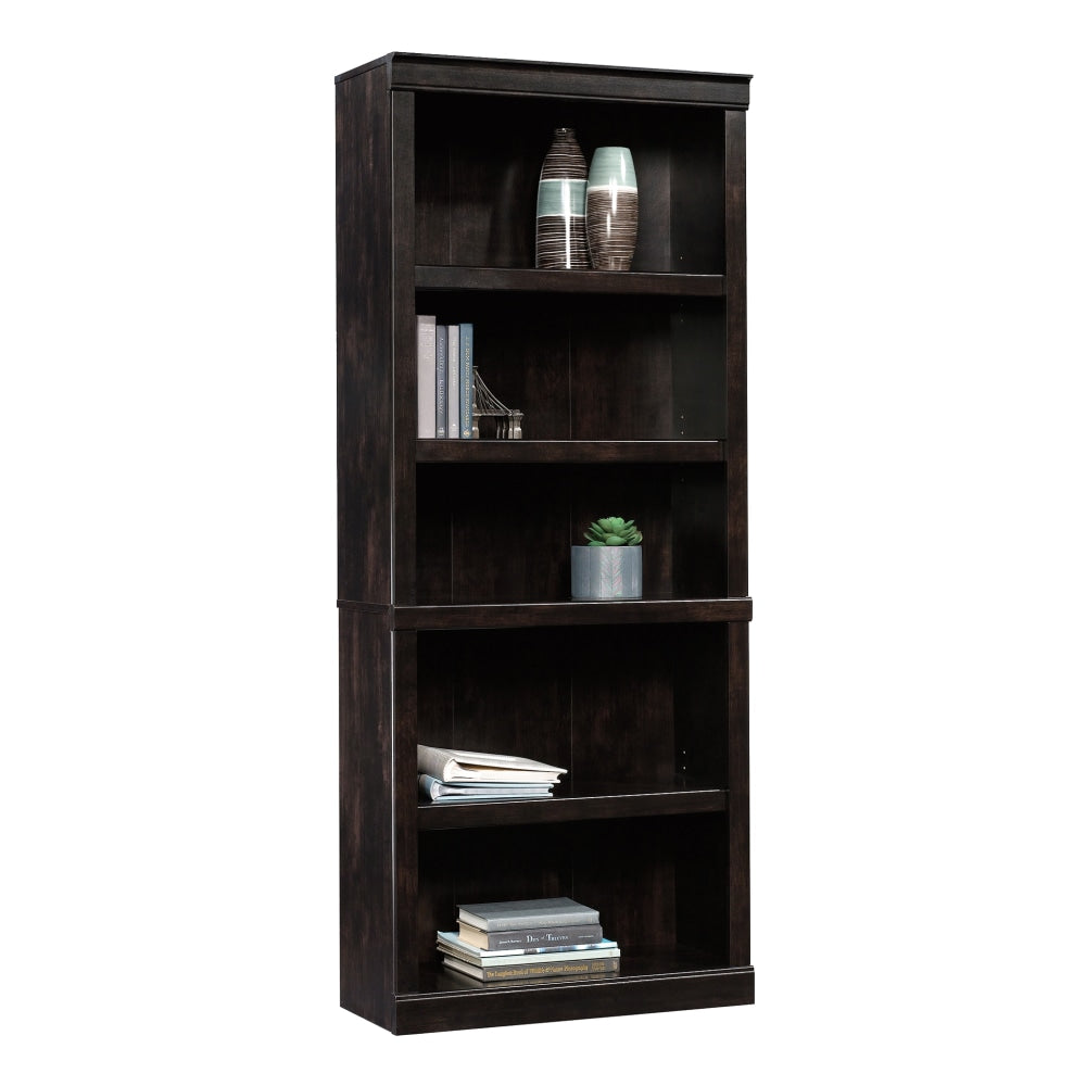 Realspace 72inH 5-Shelf Bookcase, Peppered Black