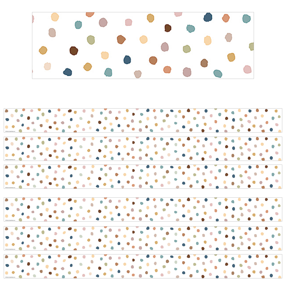 Teacher Created Resources Border Trim, Everyone Is Welcome Painted Dots, 35', Set Of 6 Packs