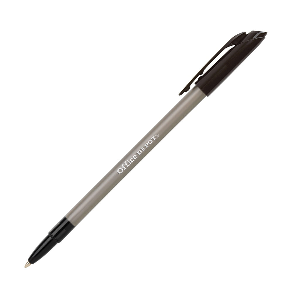 Office Depot Brand Ballpoint Stick Pens, Medium Point, 1.0 mm, Black Barrel, Black Ink, Pack Of 60 Pens