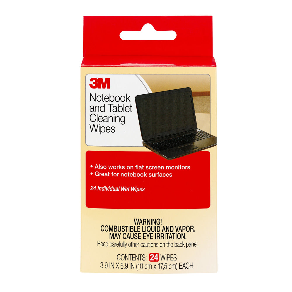 3M Notebook Screen Cleaning Wipes, Pack Of 24