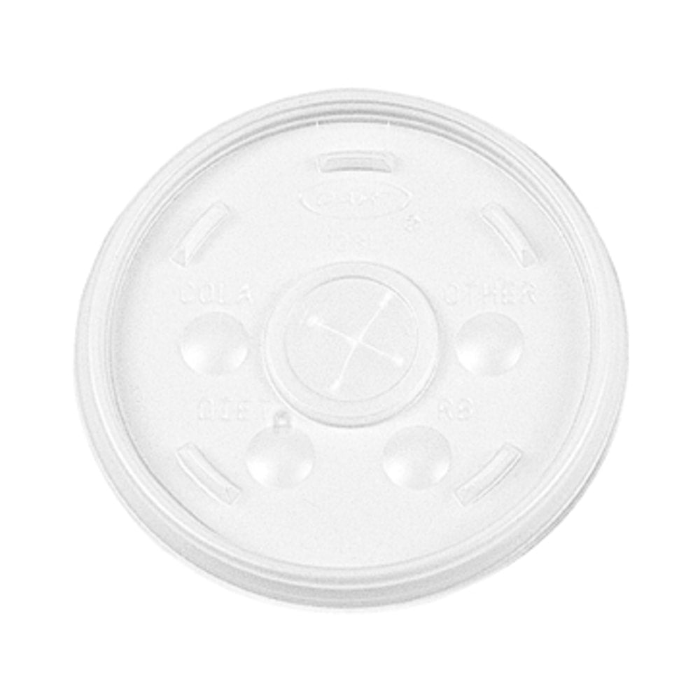 Dart Translucent Slotted Foam Cup Lids - Plastic - 1000 / Carton - Translucent