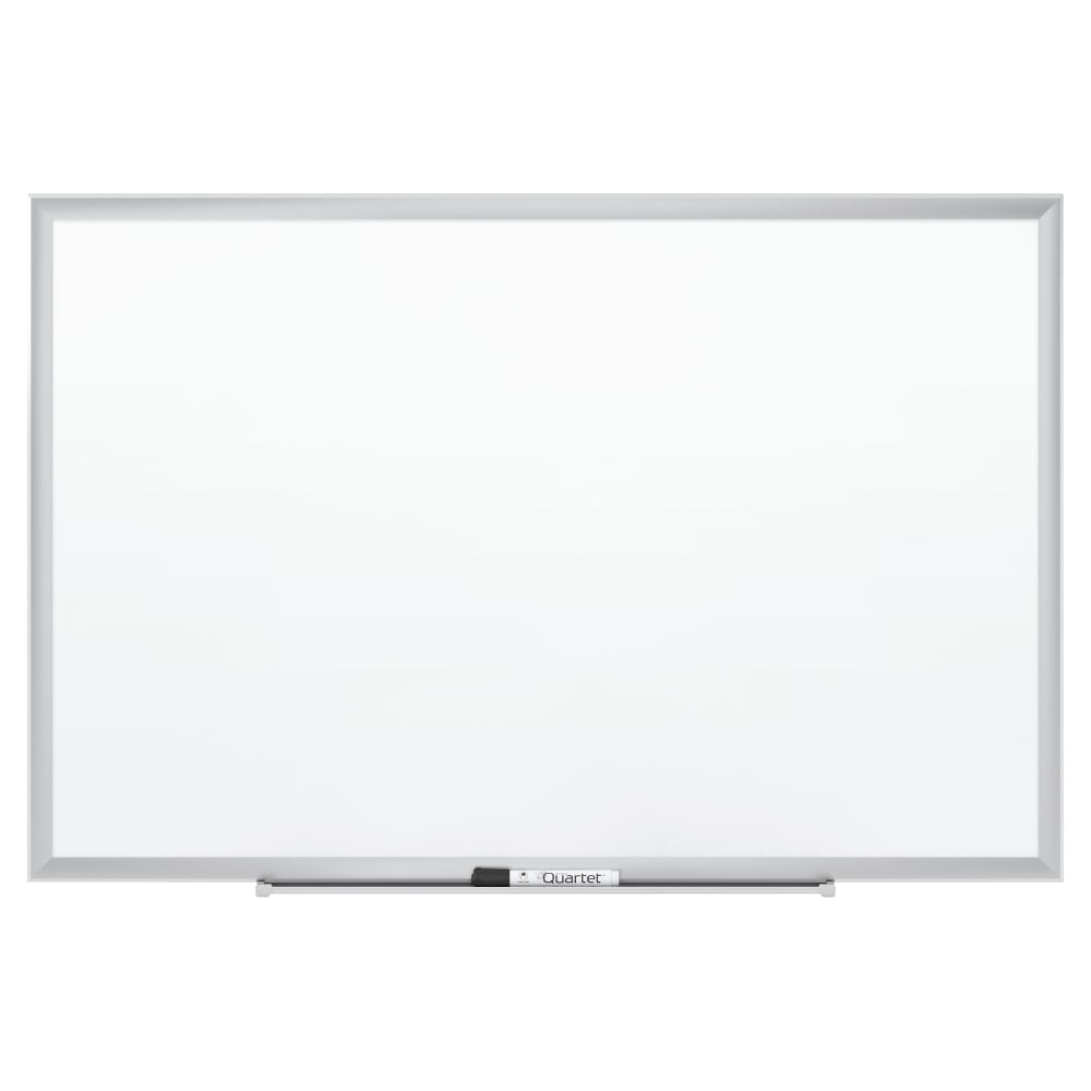 Quartet Magnetic Porcelain Dry-Erase Whiteboard, 24in x 36in, Aluminum Frame With Silver Finish