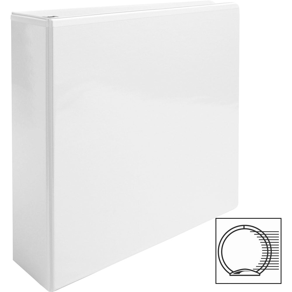 Business Source View 3-Ring Binder, 3in Round Rings, White