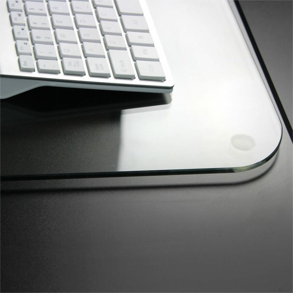 Desktex Glass Desk Pad - 19in x 24in - Clear Rectangular Glass Desk Pad - 24in L x 19in W x 0.2in D